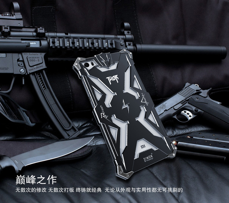 SIMON THOR Aviation Aluminum Alloy Shockproof Armor Metal Case Cover for Xiaomi Mi Note