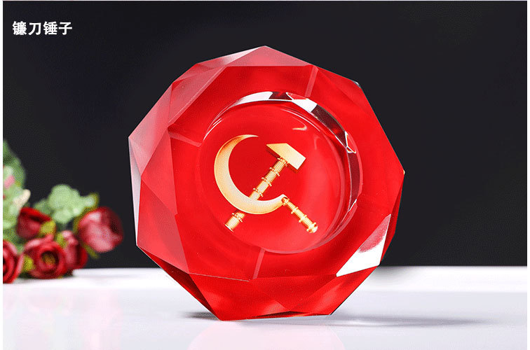 大号烟缸客厅办公室会议室专用尺寸水晶烟灰缸送男士创意礼品烟缸