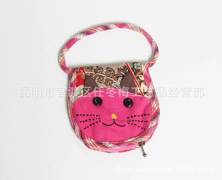 Этническая мультяшная милый ключ bag, ручной кошелек из провинции Юннань, маленькая сумка, этнический стиль