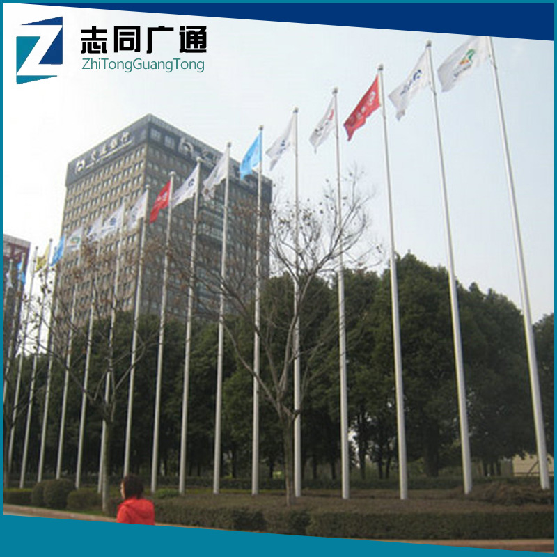 加工定制 电动锥形广告旗杆 不锈钢节式校园旗杆