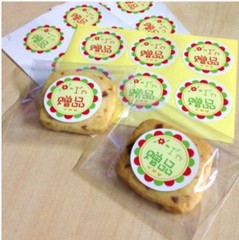 新年款 不乾膠贈品圖案貼 禮品包裝封口貼 DIY裝飾貼紙6枚