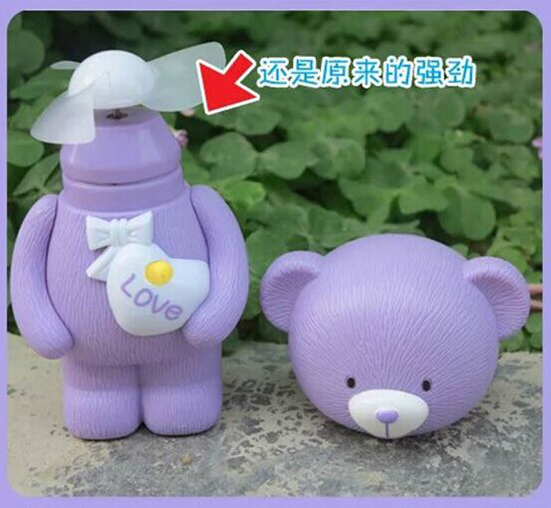 薰衣草卡通小熊USB充电小风扇 迷你手持学生儿童便携泰迪熊电风扇9