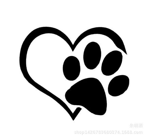 Новый внешний торговый HEART PAW VINYL наклейка на автомобиль Reflective love footprint автомобильная наклейка следы собак
