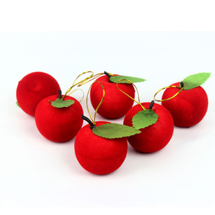 Christmas decorations Christmas tree accessories Christmas Red Apple pendant red flannel Apple 6 a pack