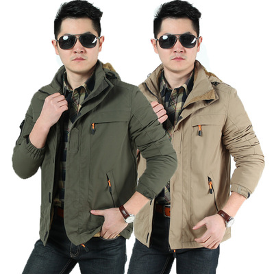 爆款神州骆驼男士棉衣加厚冬款 男装连帽加大码休闲棉服外套802|ru