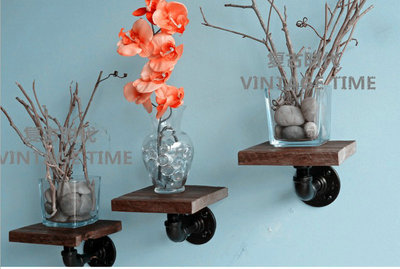 厂家供应 壁挂铁艺实木置物架 一字隔板墙壁置物架现货|ru