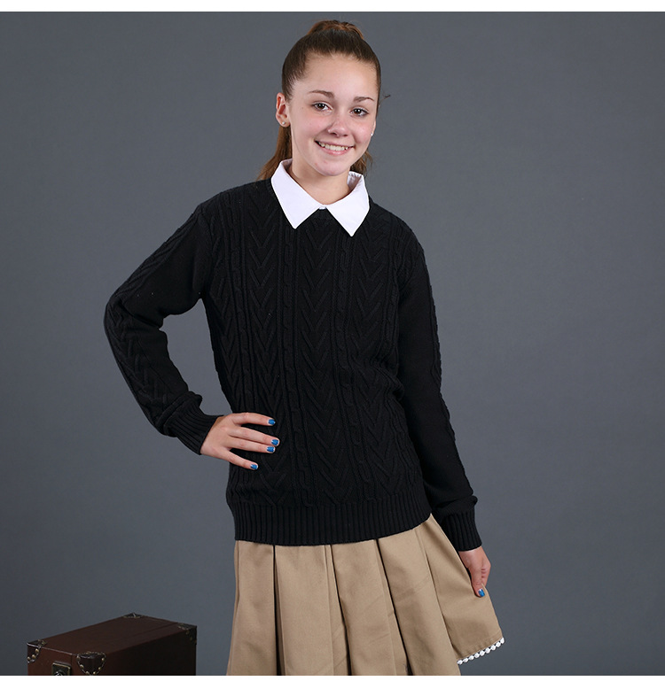 2016新款学生校服套装 女式毛衣百褶裙两件套