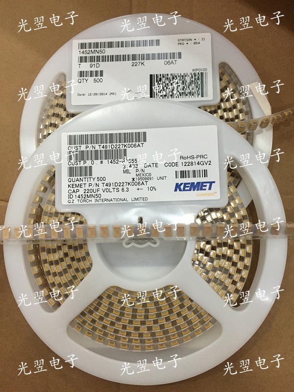 贴片钽电容 7343 D型 进口原装  220UF(227J) 6.3V  原装正品