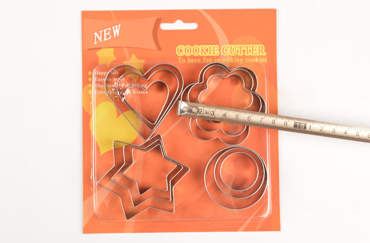 12件套星心花圆饼干模尺寸
