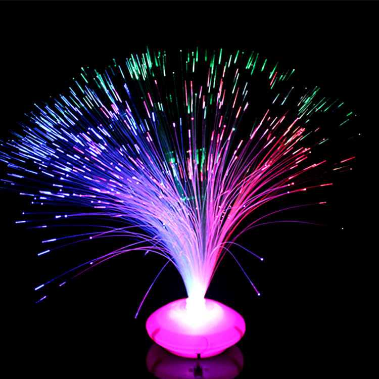 Moda romántica Flor de fibra de pelo colorido flash pequeño juguete Plaza mercado nocturno puesto Venta caliente cielo estrellado luminoso