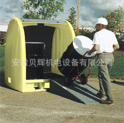 4桶防泄漏卷帘式油桶储存柜4064-YE油桶柜ENPAC油桶存储柜防泄漏