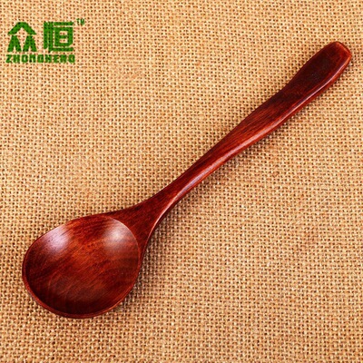 厂家直销 纯色荷木立式生漆小号汤匙 汤勺木质家用餐具