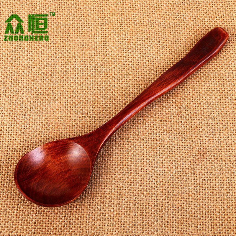厂家直销 纯色荷木立式生漆小号汤匙 汤勺木质家用餐具