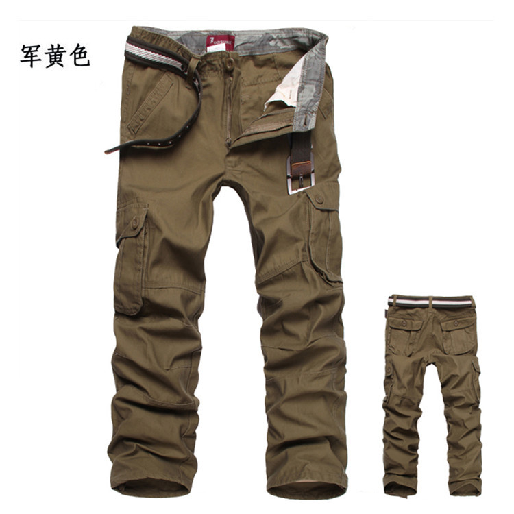 Bolsillo tridimensional multifuncional pantalones casuales pantalones multibolsillos al aire libre pantalones de los hombres moda