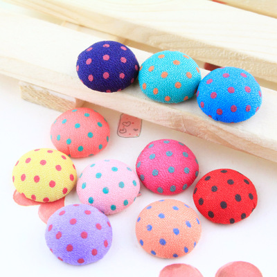 15MM点点花扣子包布纽扣 手工DIY头饰蝴蝶结小花配饰材料