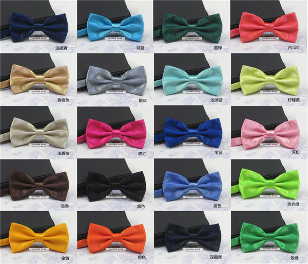 men's solid color fashionable casual multicoloured bow tie for…