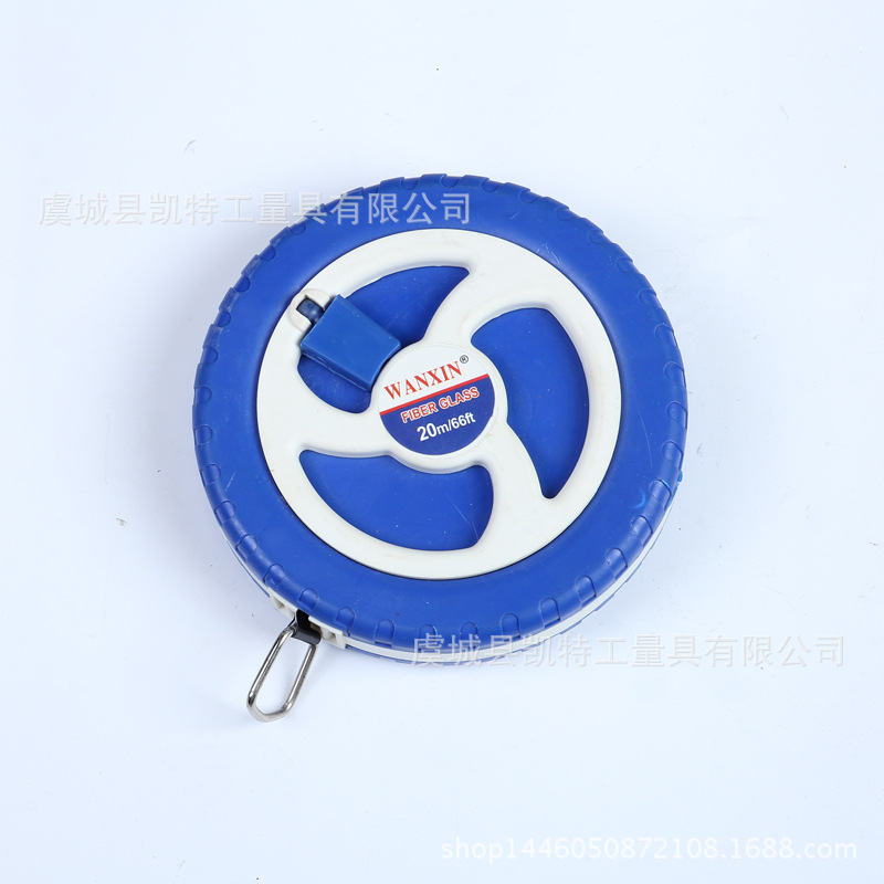 K特 车轮手摇纤维软尺 圆盘形10米20米30米50米100米纤维皮卷尺