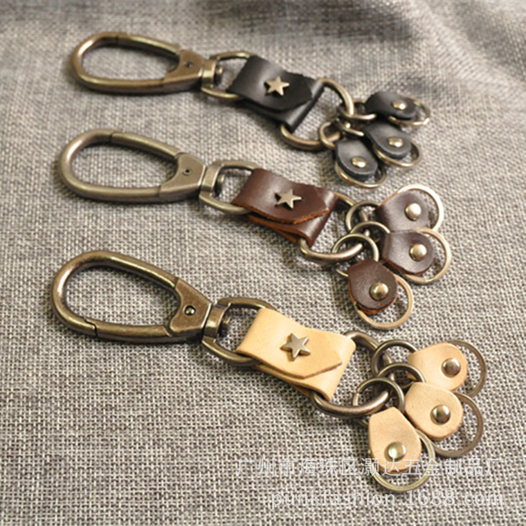 男士金属钥匙扣 朋克 创意复古非主流钥匙链 商务礼品