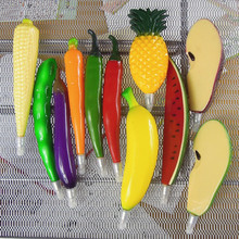 韓國文具 創意水果蔬菜圓珠筆 塑料帶磁鐵工藝個性筆 熱銷小禮品