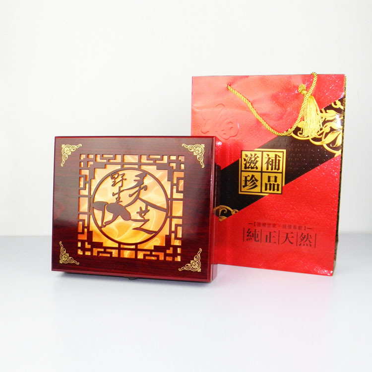 现货批发 保健品包装盒 高档野生灵芝盒 保健品礼盒 镂空木盒