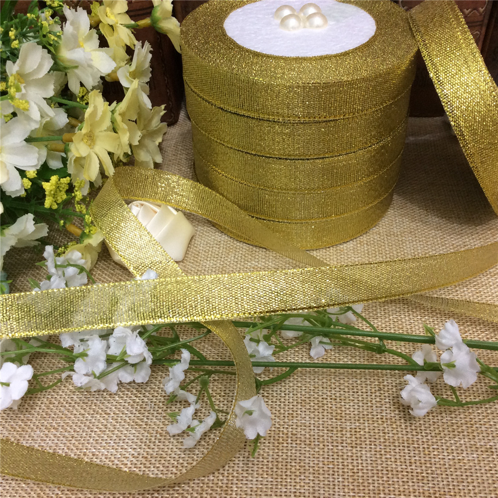 1.2cm金银葱带金银色丝带鲜花礼物高档包装带蛋糕烘焙包装带批发