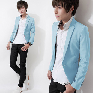 Men's one grain button Korean slim suit solid color large size suit top fashion men's coat