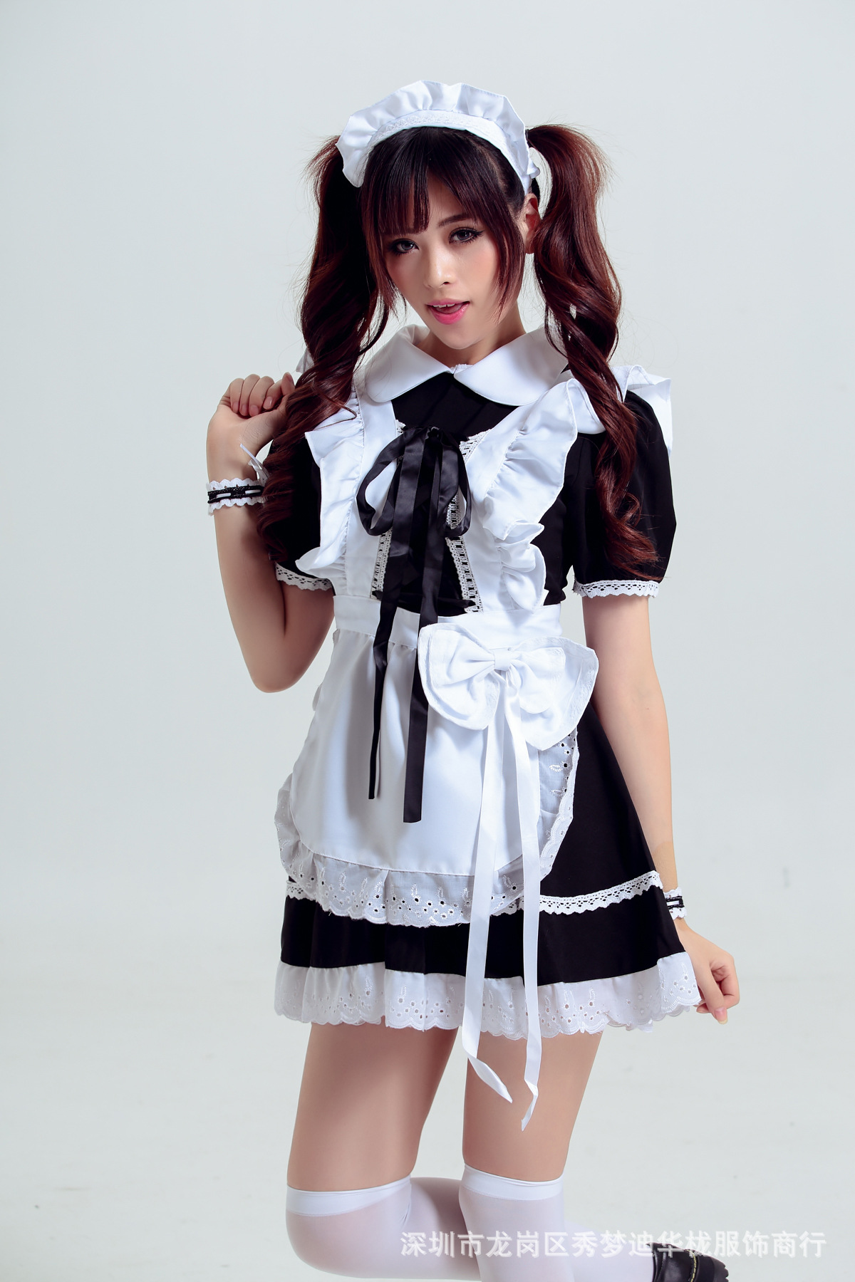 黑白lolita哥特风女仆装 cosplay服装洛丽塔洋装 女装大佬连衣裙-阿里巴巴