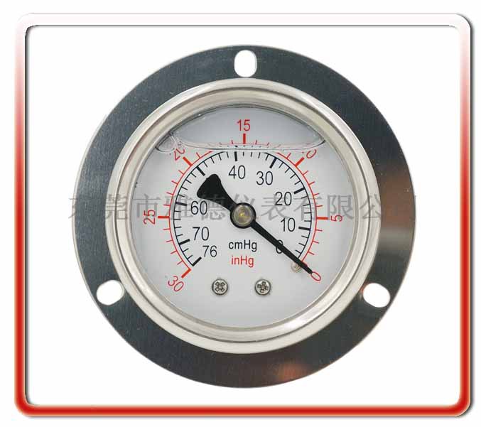 优质供应50MM轴向带边真空油压表耐震真空压力表