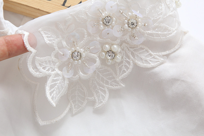 Baumwoll-Fake-Kragen, abnehmbarer Dickey-Spitzenkragen, Bluse, halbe Hemden, Peter-Pan-Faux-Falscher Kragen für Frauen und Mädchen, Gefälligkeiten – Detail 18