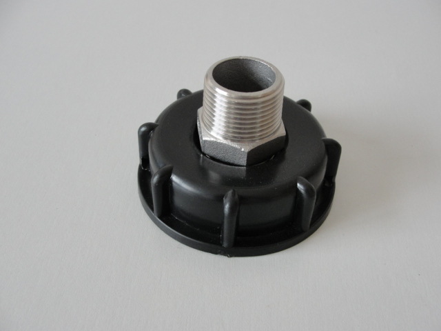 IBC吨桶阀门变径2英寸粗螺纹转不锈钢外丝6分可接6分硬管