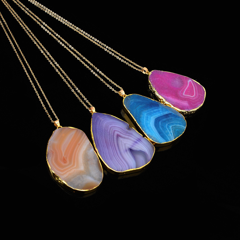 Simple Style Water Droplets Alloy Natural Stone Chain Necklace display picture 2