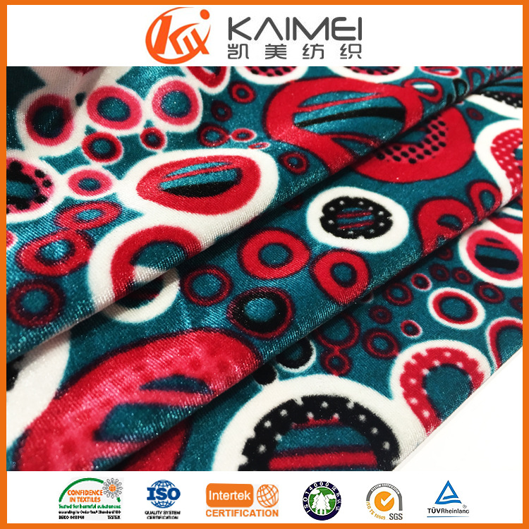 常熟厂家供应KS经编韩国绒 印花韩国绒针织四面弹面料