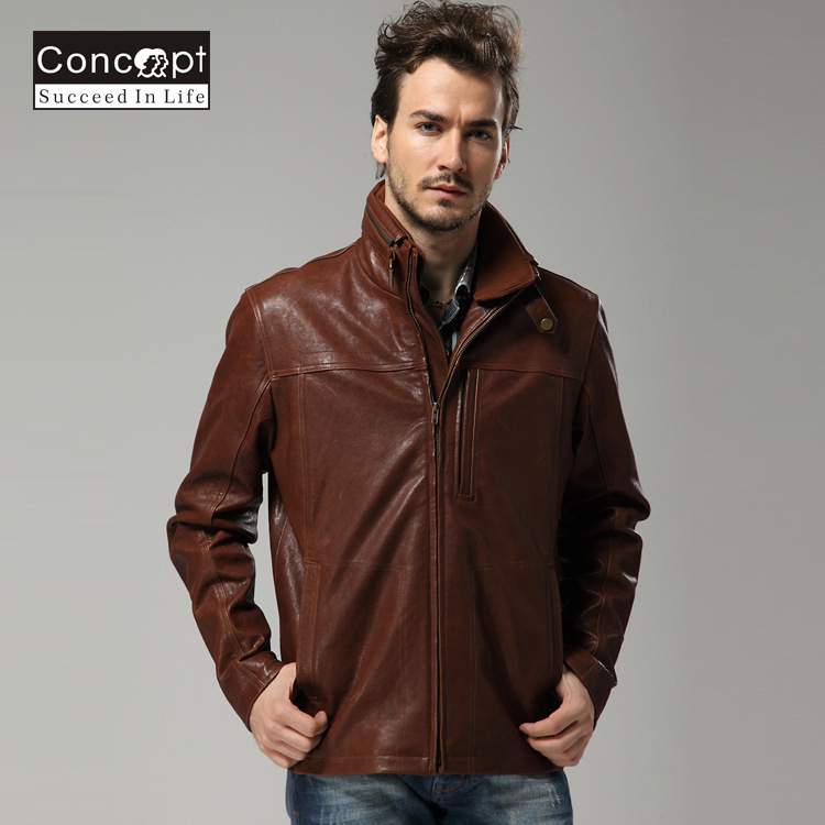 厂家优惠 男士皮衣 货源充足 欧美时尚男装外贸真皮皮衣 批发