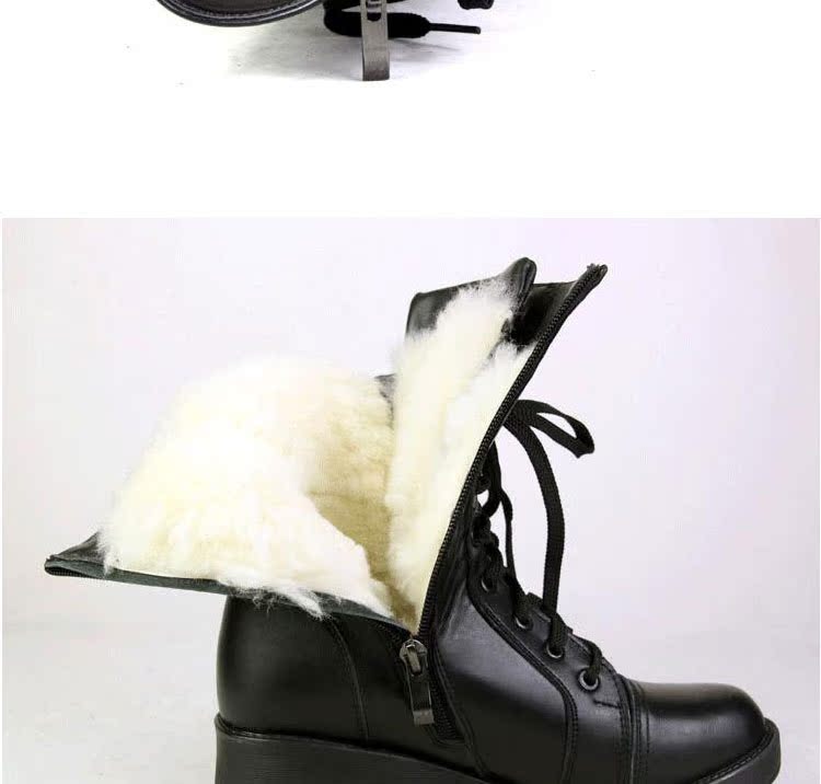 Boots militaires pour femme en cuir - Ref 1399046 Image 13