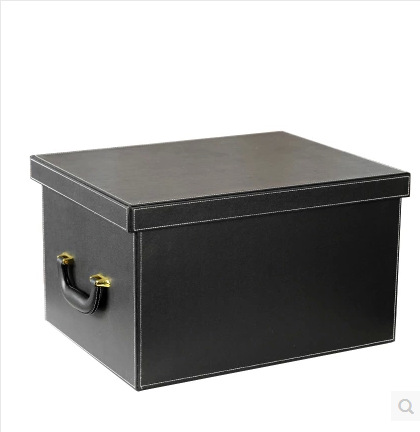 High-end Leather Storage Box Large Storage Box with Lid Creative Extra Large Sundries Filing Box for Home Hair