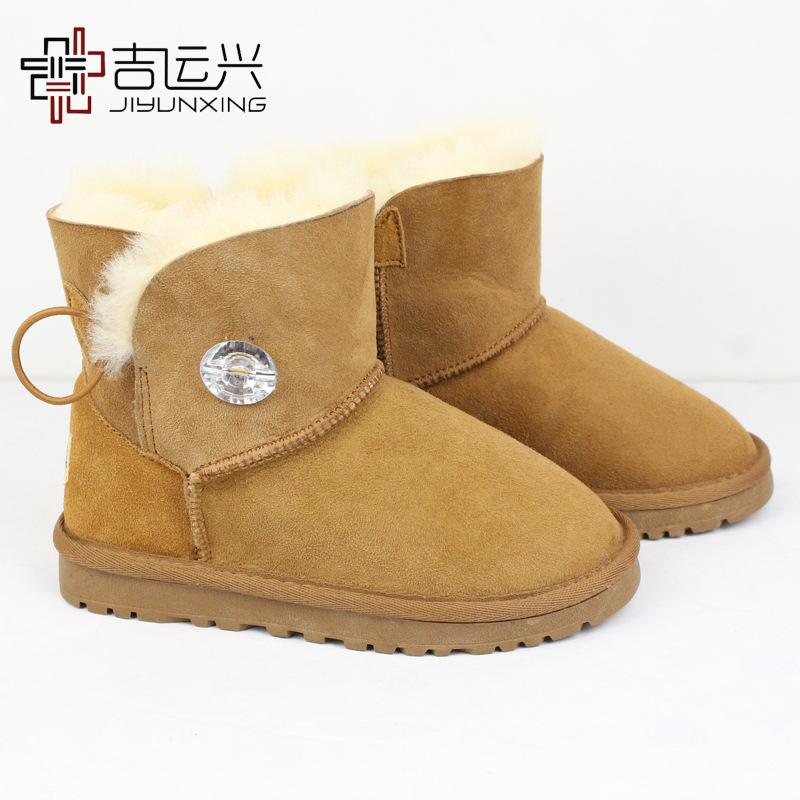 2020新款兒童皮毛壹體雪地靴保暖男女寶寶棉鞋羊毛加厚