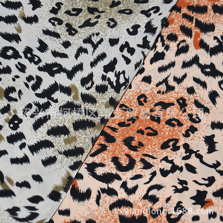 【翔龙印花 XL2817】时尚豹纹 水洗绒印花面料