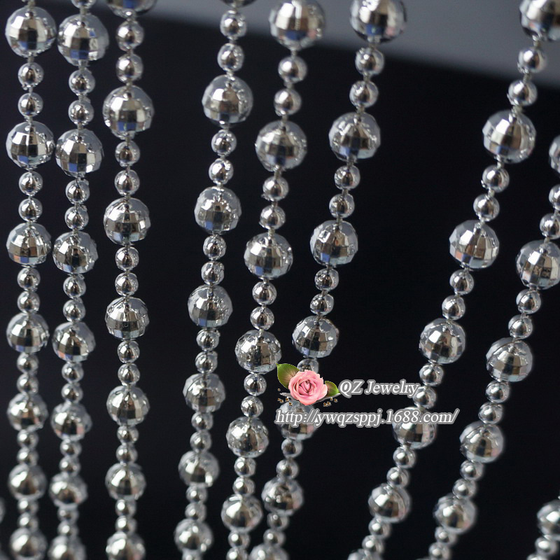 Wholesale Golden Earth electroplated bead chains, large and small interval connected bead chains, wedding background decoration arch bead curtains detail image 6