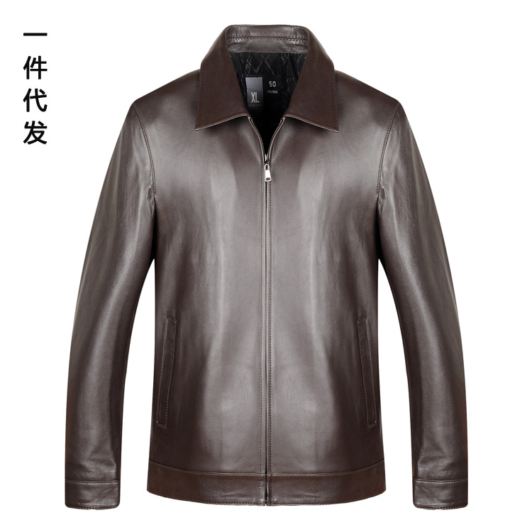 Haining leather clothing Middle and old age business affairs leisure time man leather clothing high-grade men's wear Sheepskin Leather clothing