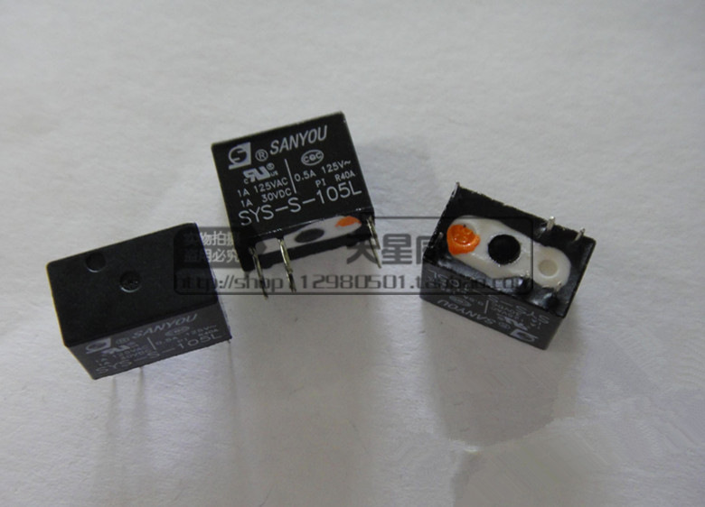 三友散新继电器SANYOU SYS-S-105L 三友 5v  黑色 6脚
