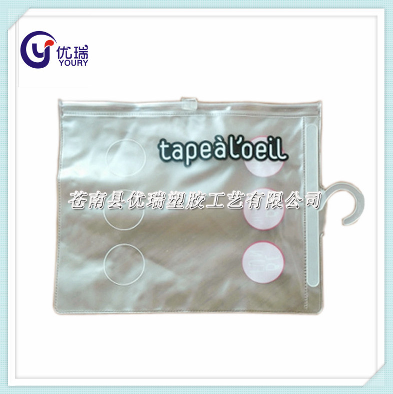 定制pvc拉链袋 PVC塑料挂钩袋 PVC袜子包装袋 厂家直