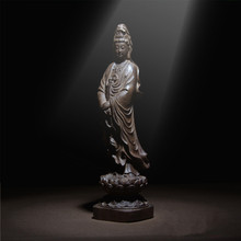 越南沉香木觀音菩薩 擺件觀音木雕刻工藝品佛像