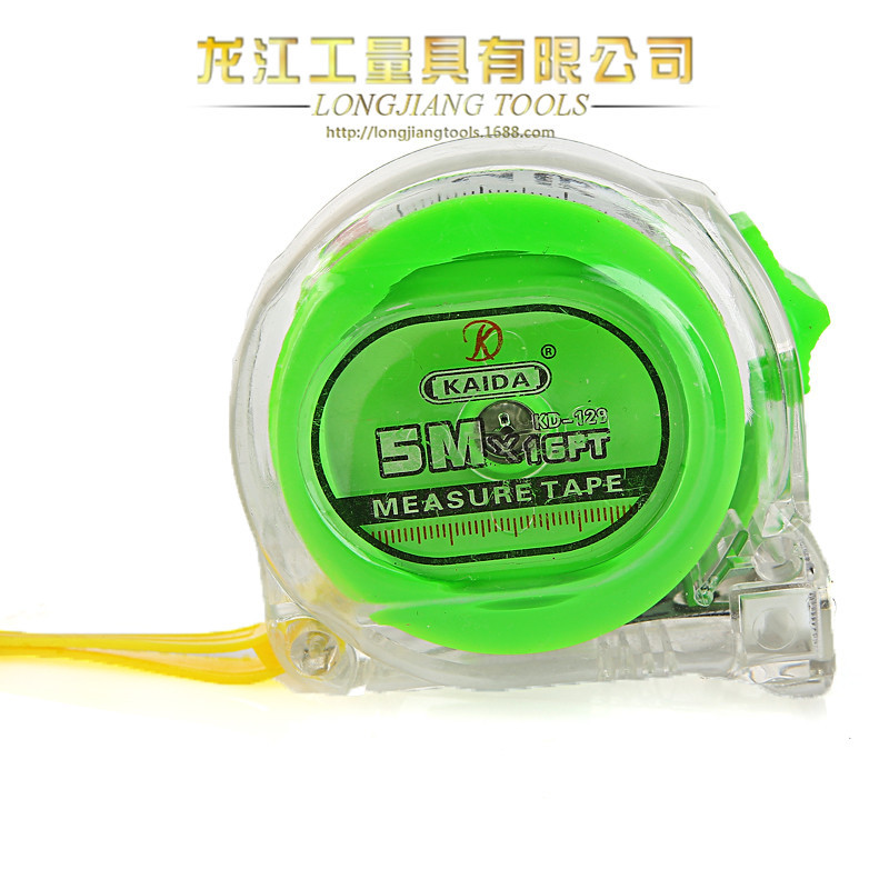厂家批发不锈钢卷尺透明ABS塑料卷尺工业家用量具多功能钢卷尺
