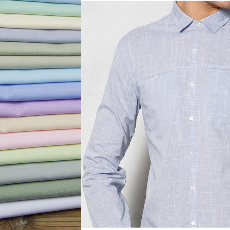 厂家直销 春夏薄款 仿麻TR竹节 时尚流行 休闲 裙装衬衫面料