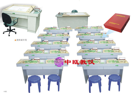 SZJ-202型 工程制图实验室成套设备(全木结构)双人座|绘图实验台