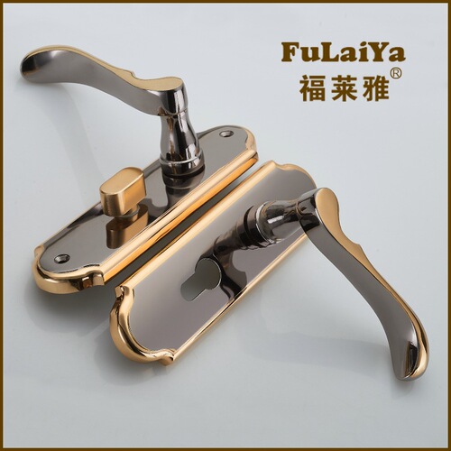 High-end indoor door lock F0603 titanium black gold indoor bedroom room silent mechanical door lock European style door handle