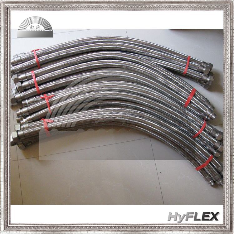 金属软管 不锈钢波纹软管 内丝螺纹活动旋转螺母接头 dn25