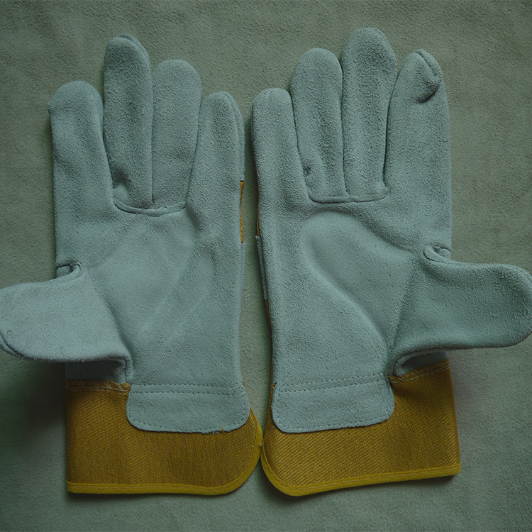 （亿佳源）厂家供应各种皮革劳保工作防护手套焊工防切割手套