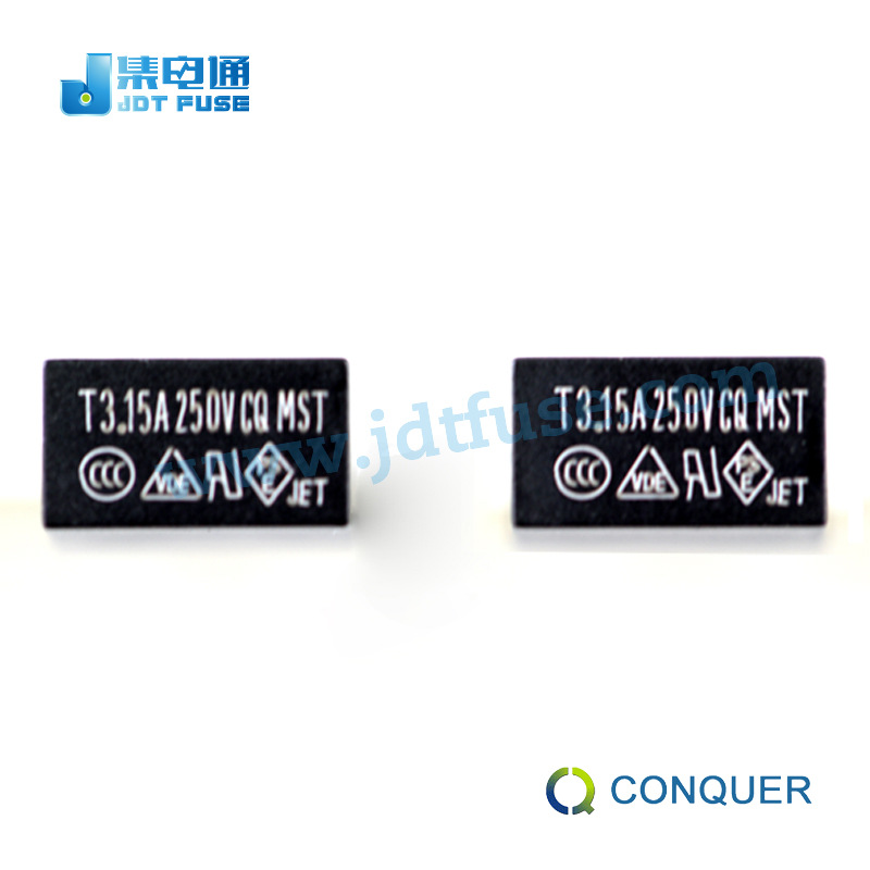 Conquer/功得方形微小型保险丝MST3.15 T3.15A /250V慢断塑封8*4