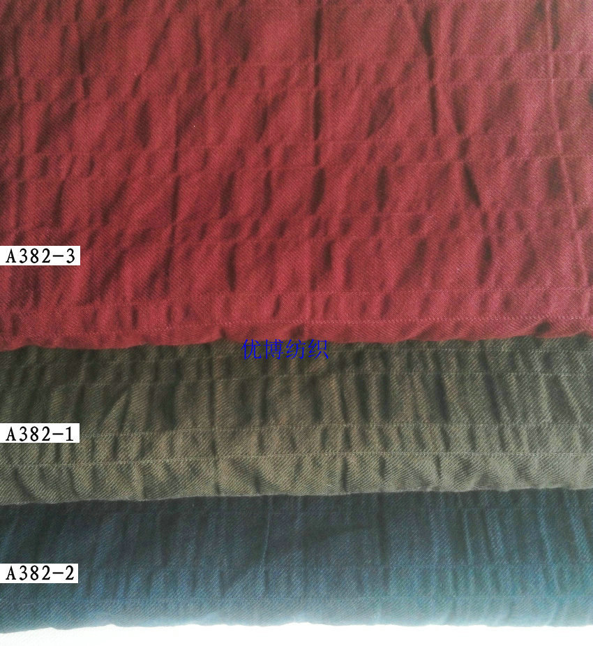 全棉色织弹力绉布